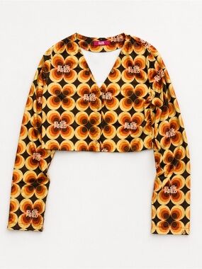 Elsie and Fred Retro Concentric Circle Crop Top Jacket Festival Rave 1970s Style